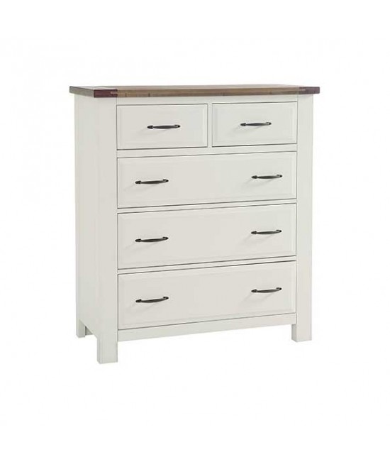 Two-Tone Scalloped 5 Drawer Chest